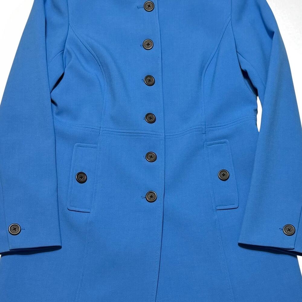 Karl Lagerfeld Riviera Blue Tailored Coat 10 Button Up Longline Minimalist NWOT - Picture 7 of 12